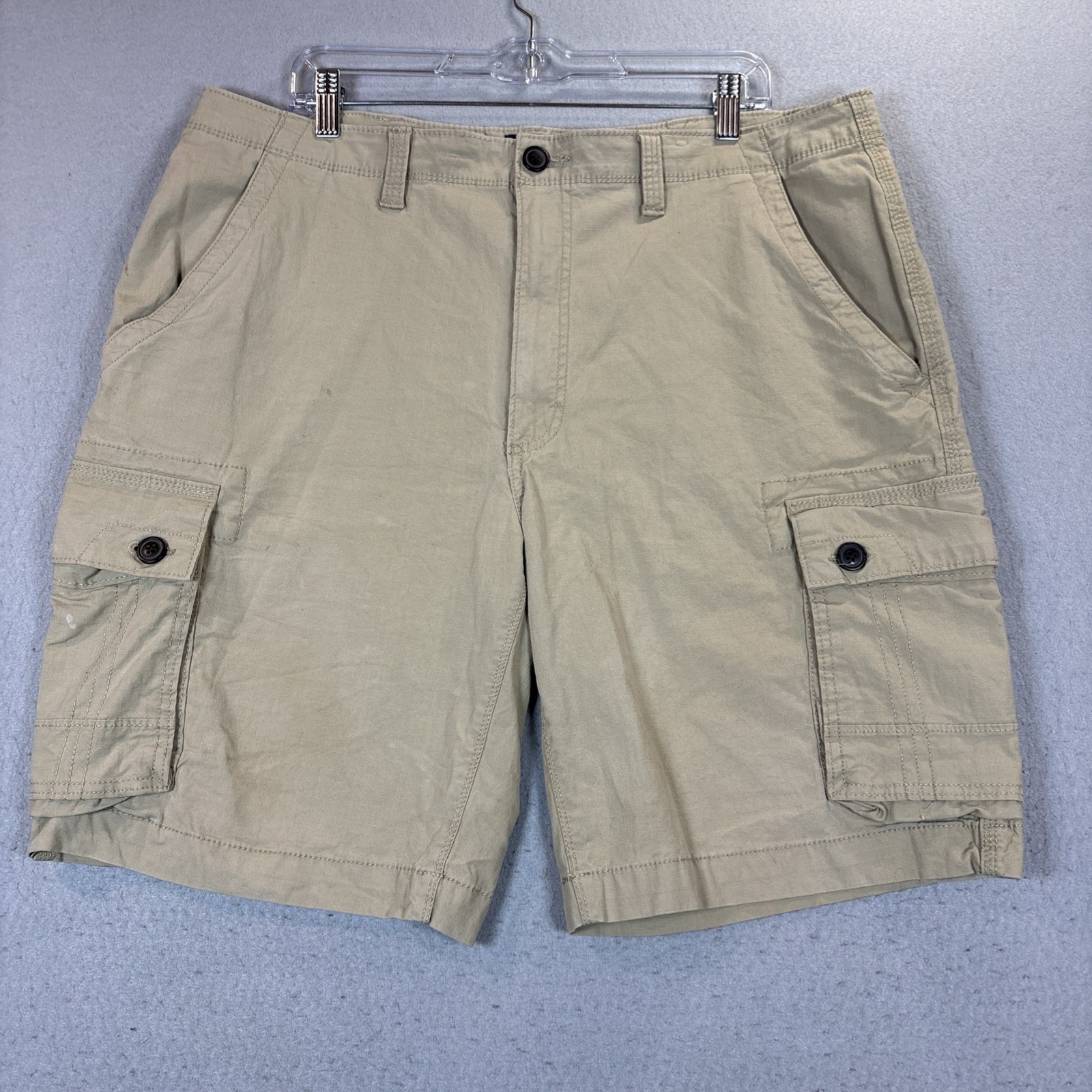 Arizona Jean Co. Men Classic Fit Flex Marine Khaki Tan Cargo Shorts Size 40